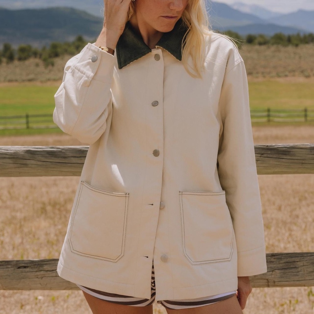 Daily Drills Barn Jacket with Green Collar